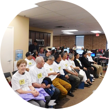 group of elderly people having a seminar